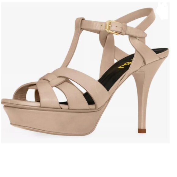 FSJ Neutral Platform High Heel Ankle Strap Sandals Open Toe Sexy Strappy Shoes - Picture 1 of 8